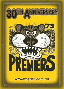 2005 Weg Art 73 Premiers 30th Anniversary #NNO Header Card Front